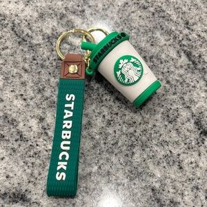 Starbucks Green and White Cup Keychain